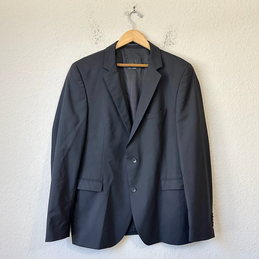STRELLSON L-Rick Blazer Jacket Black Wool Stretch Business Preppy